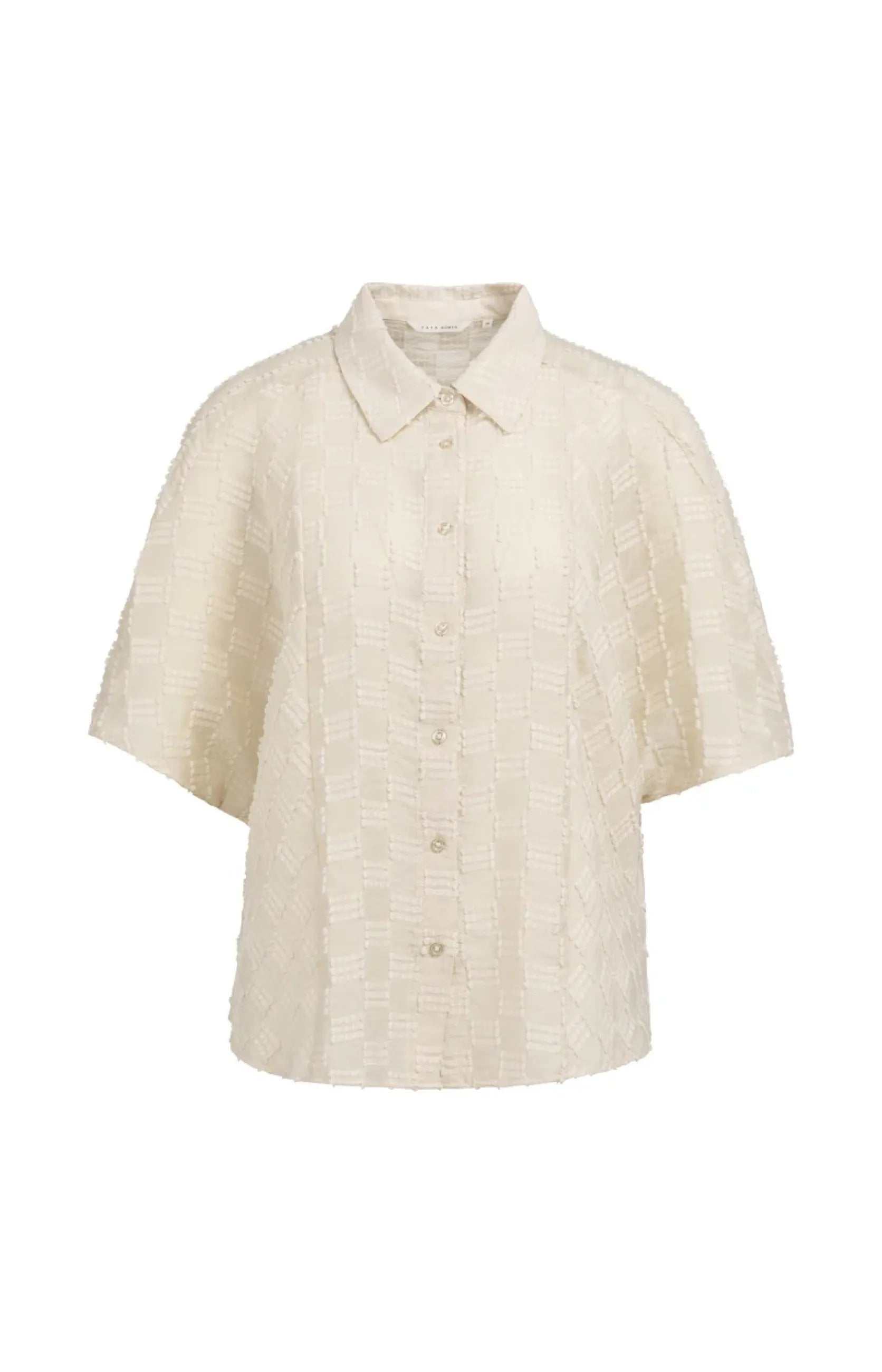 Jacquard-Bluse mit kurzen weiten Ärmeln