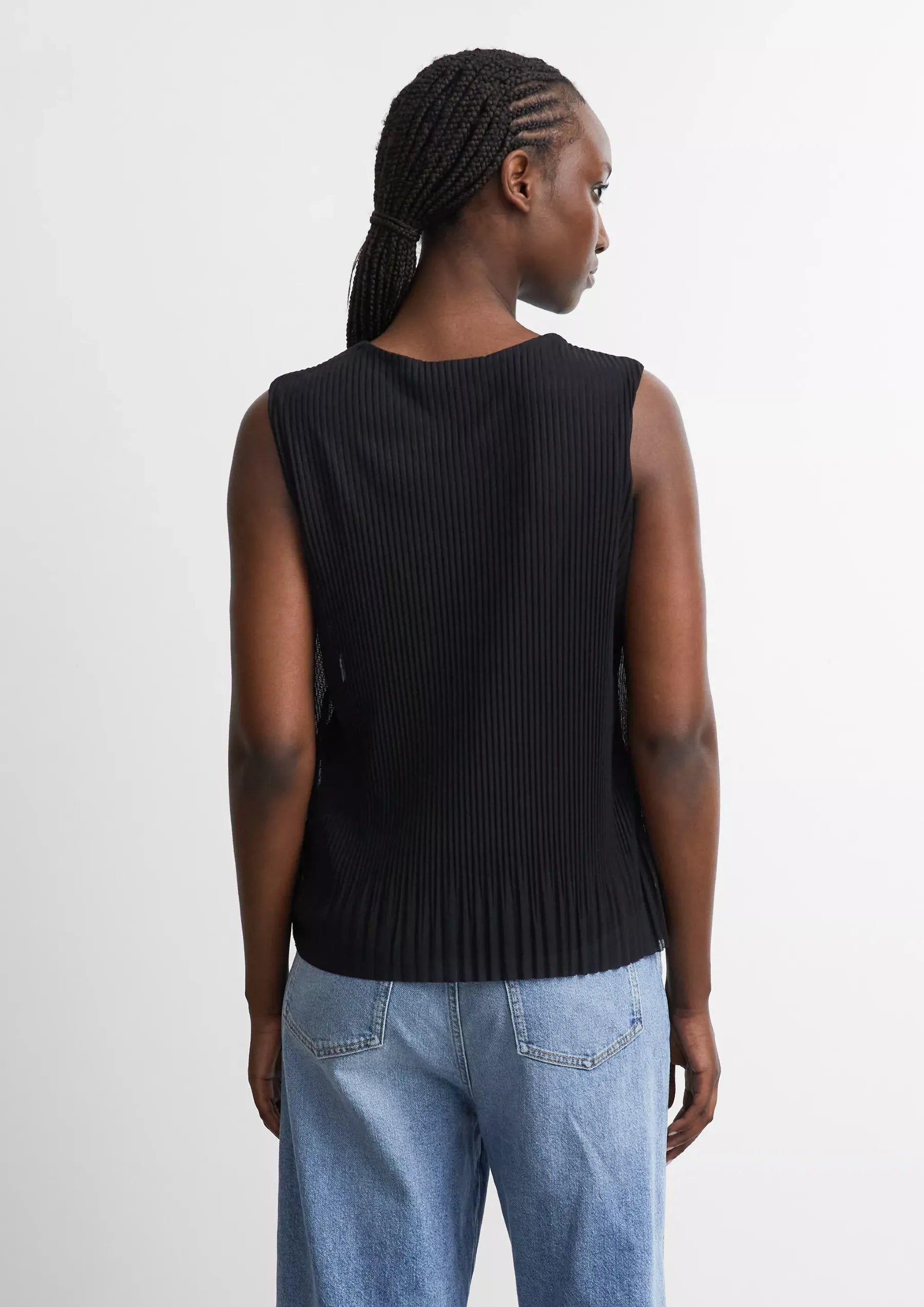 Plissiertes Mesh Top