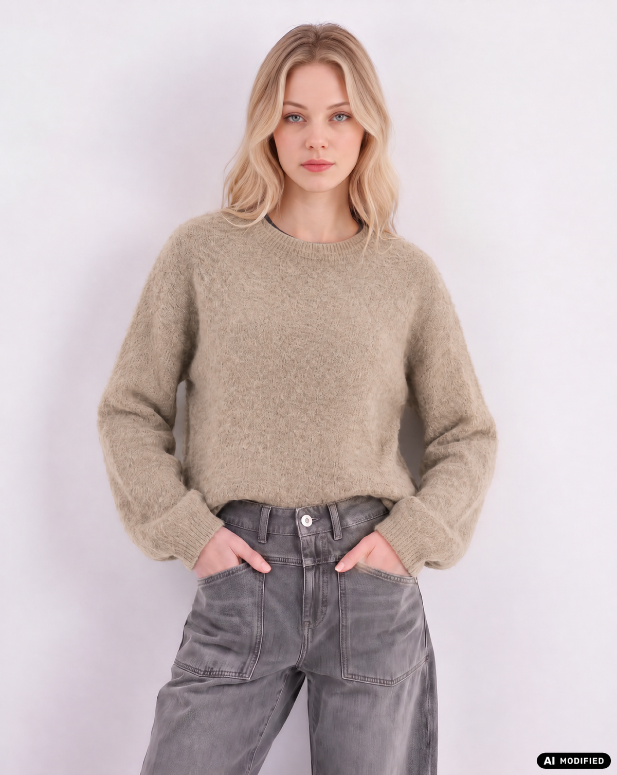 Strickpullover mit Rundhalsausschnitt