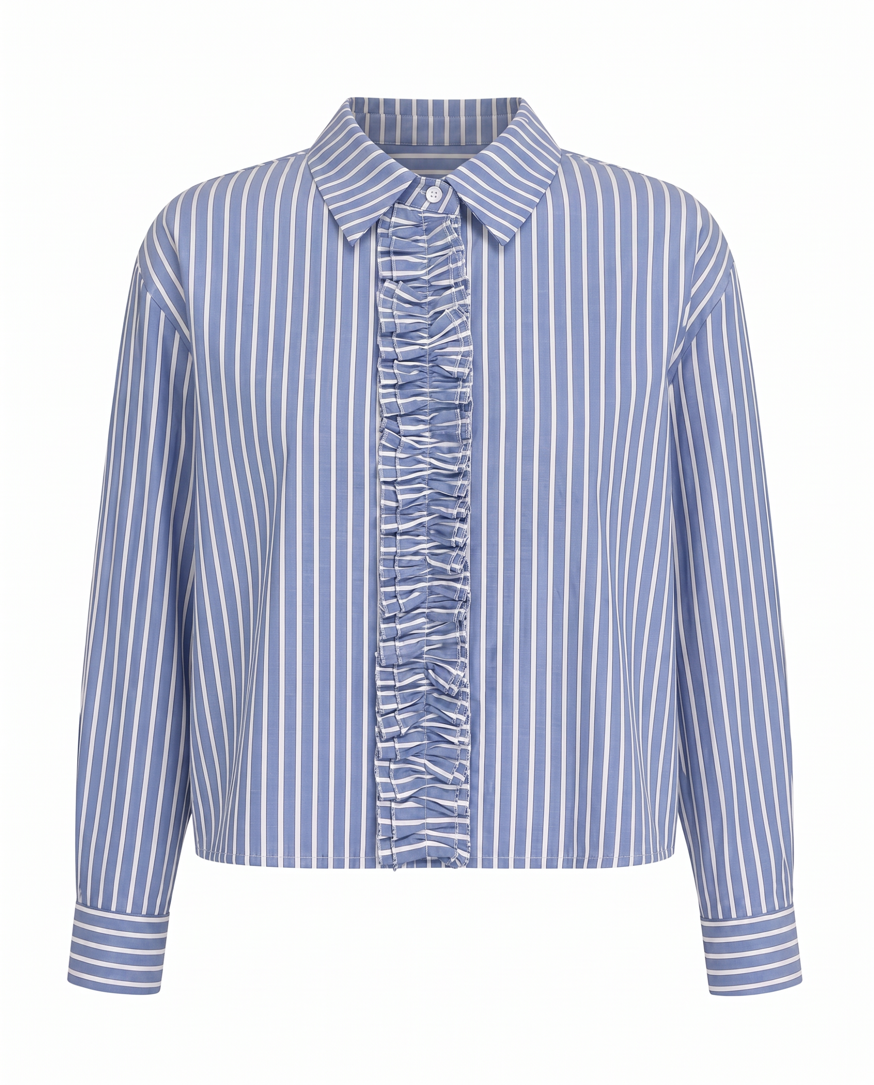Gestreifte Bluse mit Rüschen