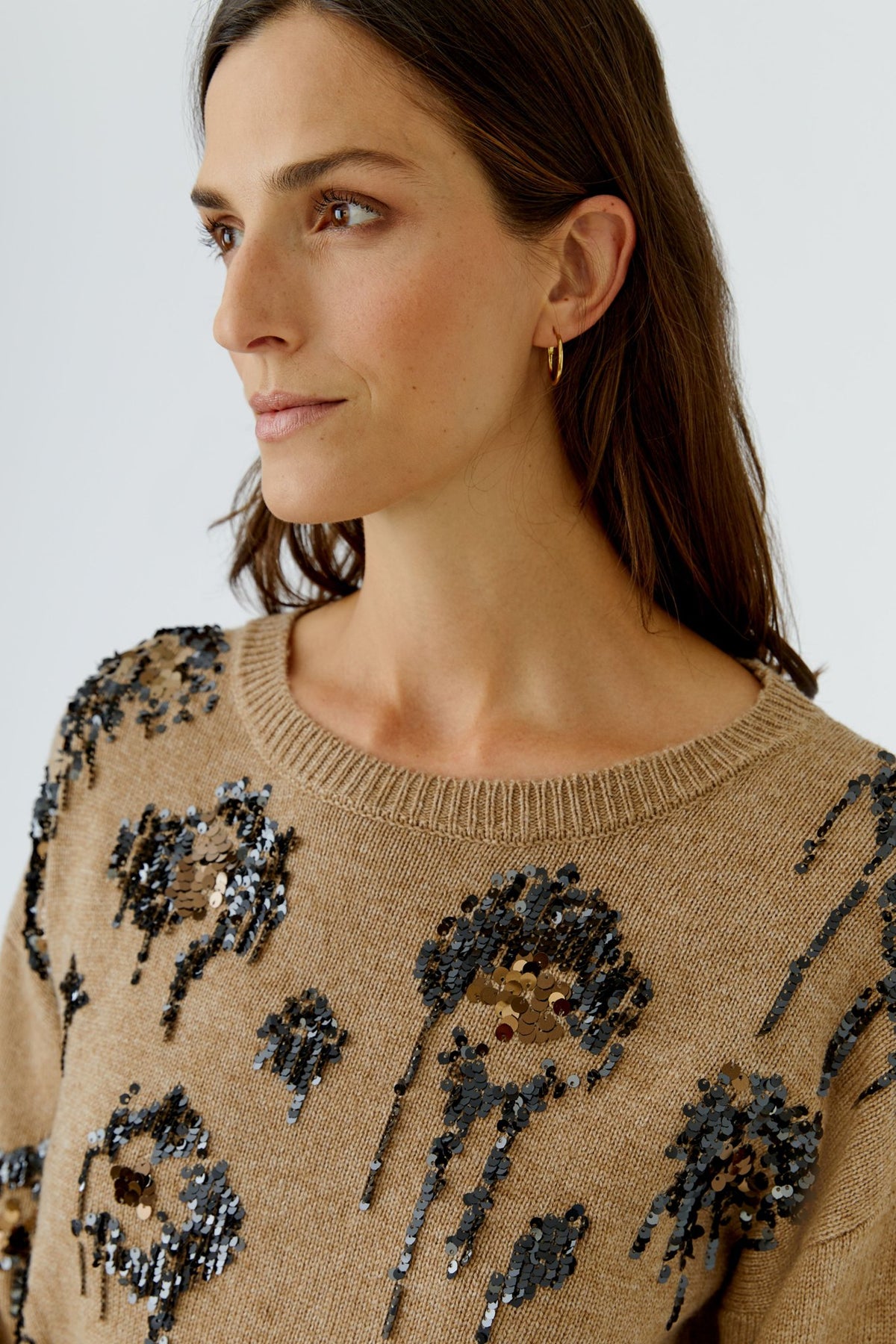 Strickpullover mit Pailletten