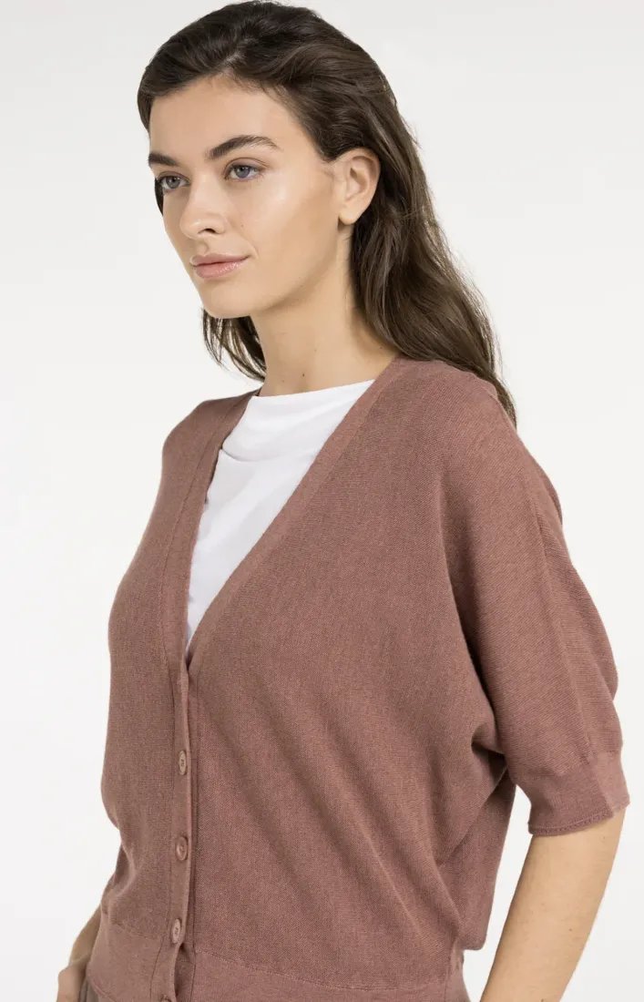 Yaya Strickjacken Burlwood Old Pink Melange