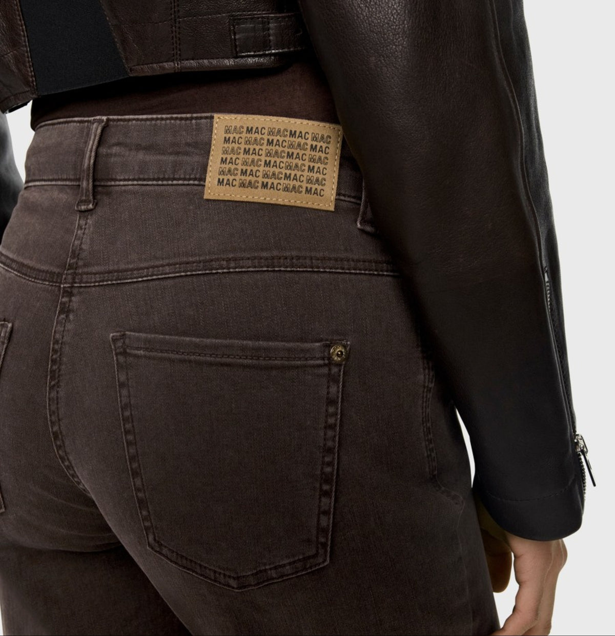 MAC Flared Leg Brown Stone Wash