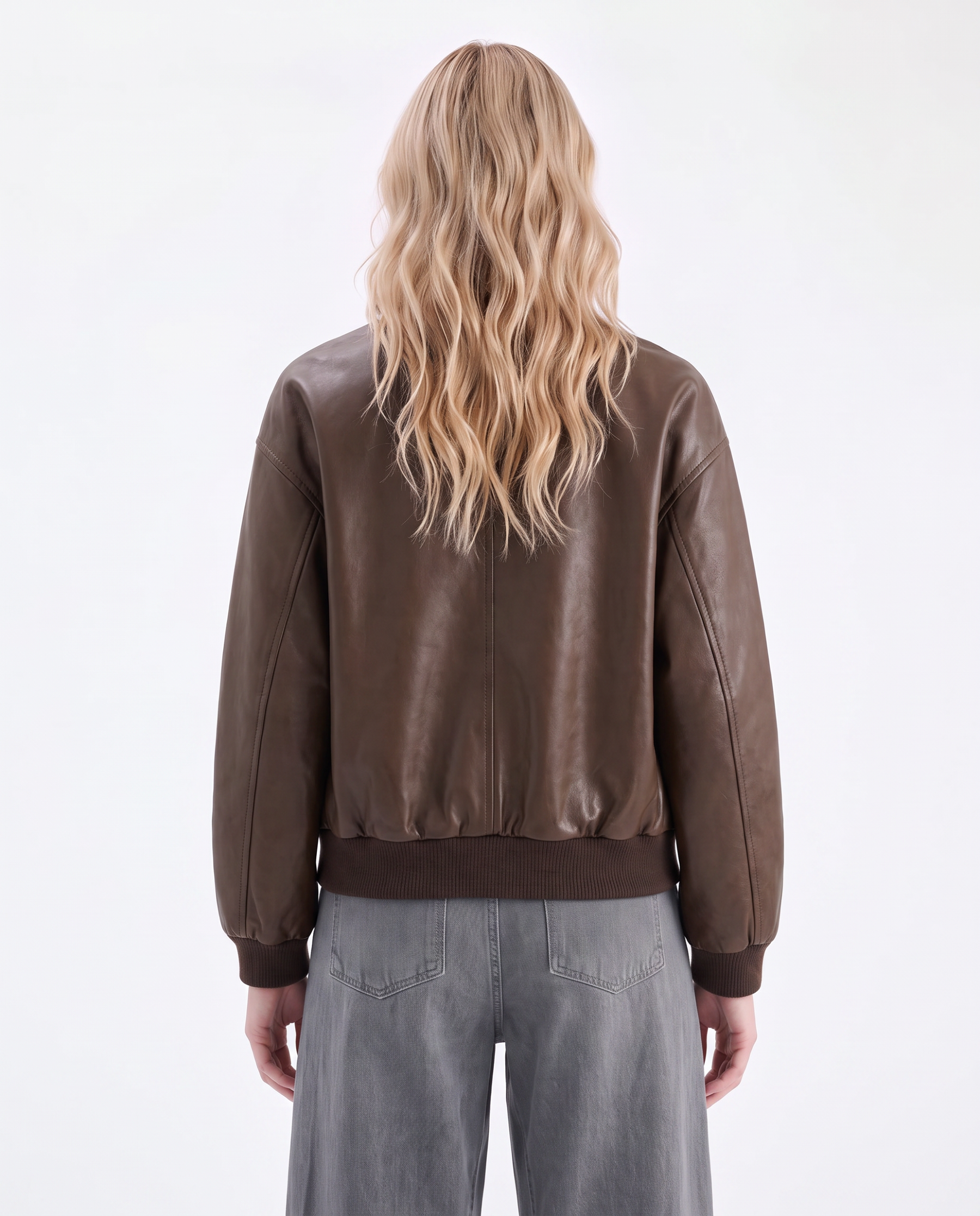 Kunstlederjacke mit Reißverschluss