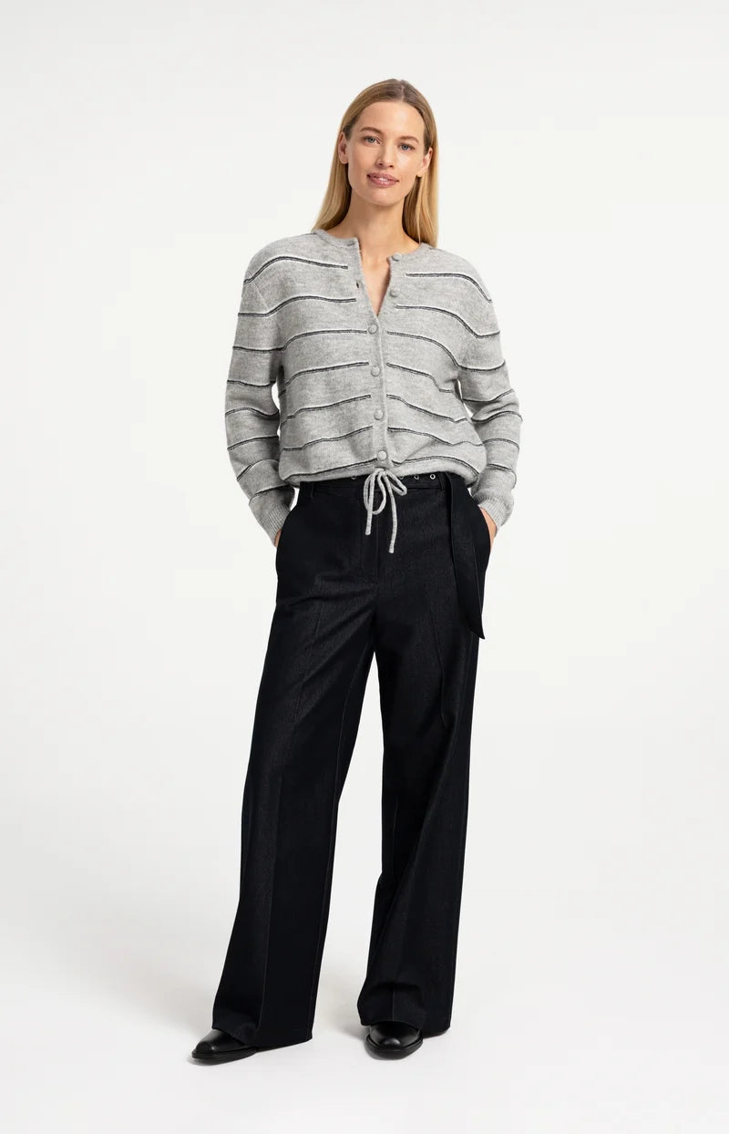 Strick-Cardigan mit Kordelzug