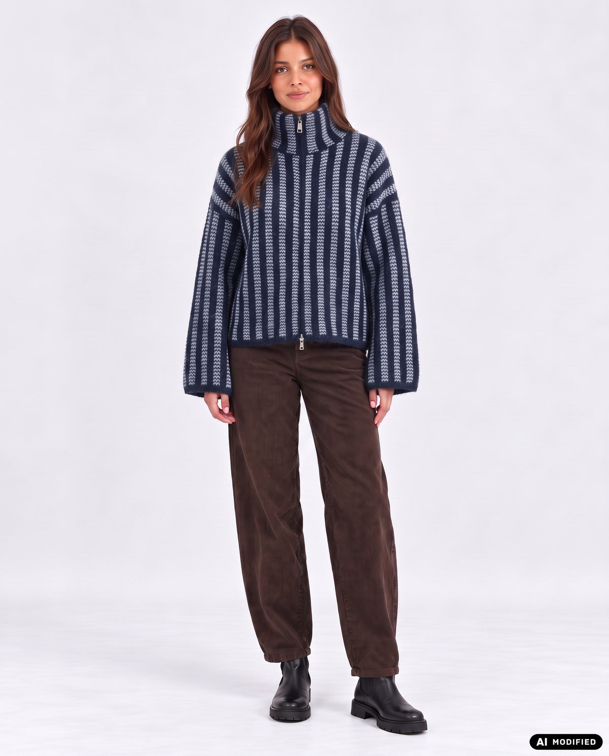 Strickjacke mit Streifen