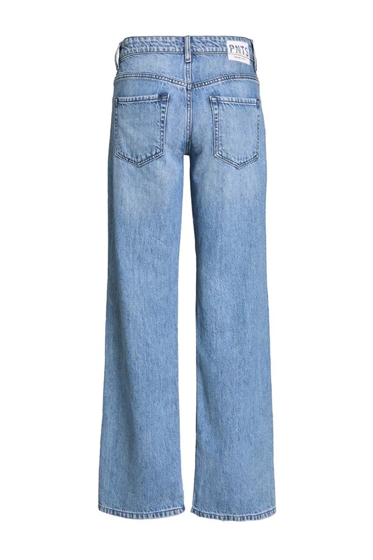 PNTS Wide Leg Bleached Indigo