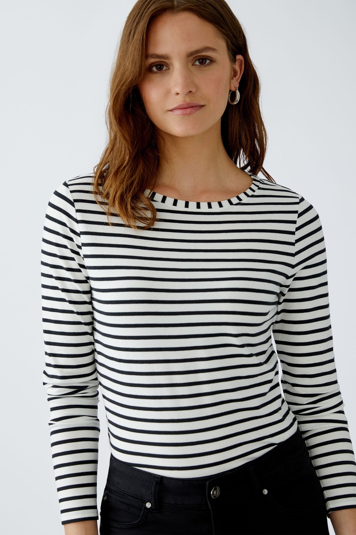 Oui Longsleeve Black Offwhite