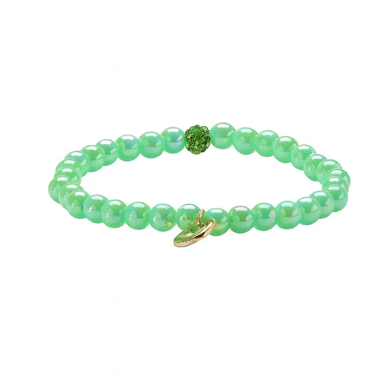 Perlenarmband Ocean Mint mit Glitzerperle