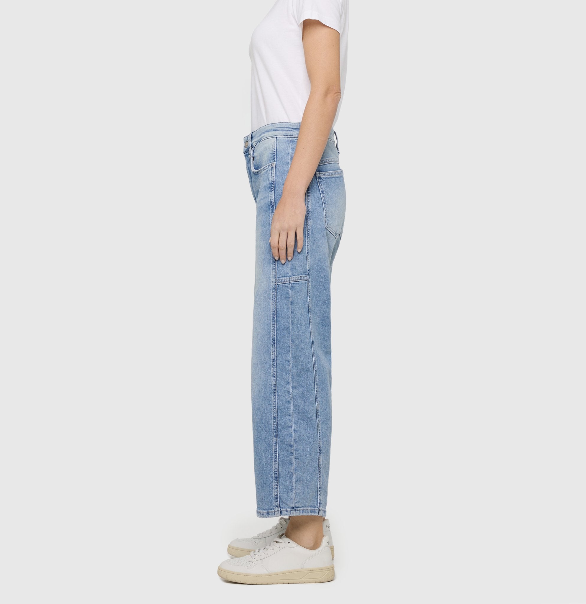 MAC Wide Leg Light Blue Random Washed