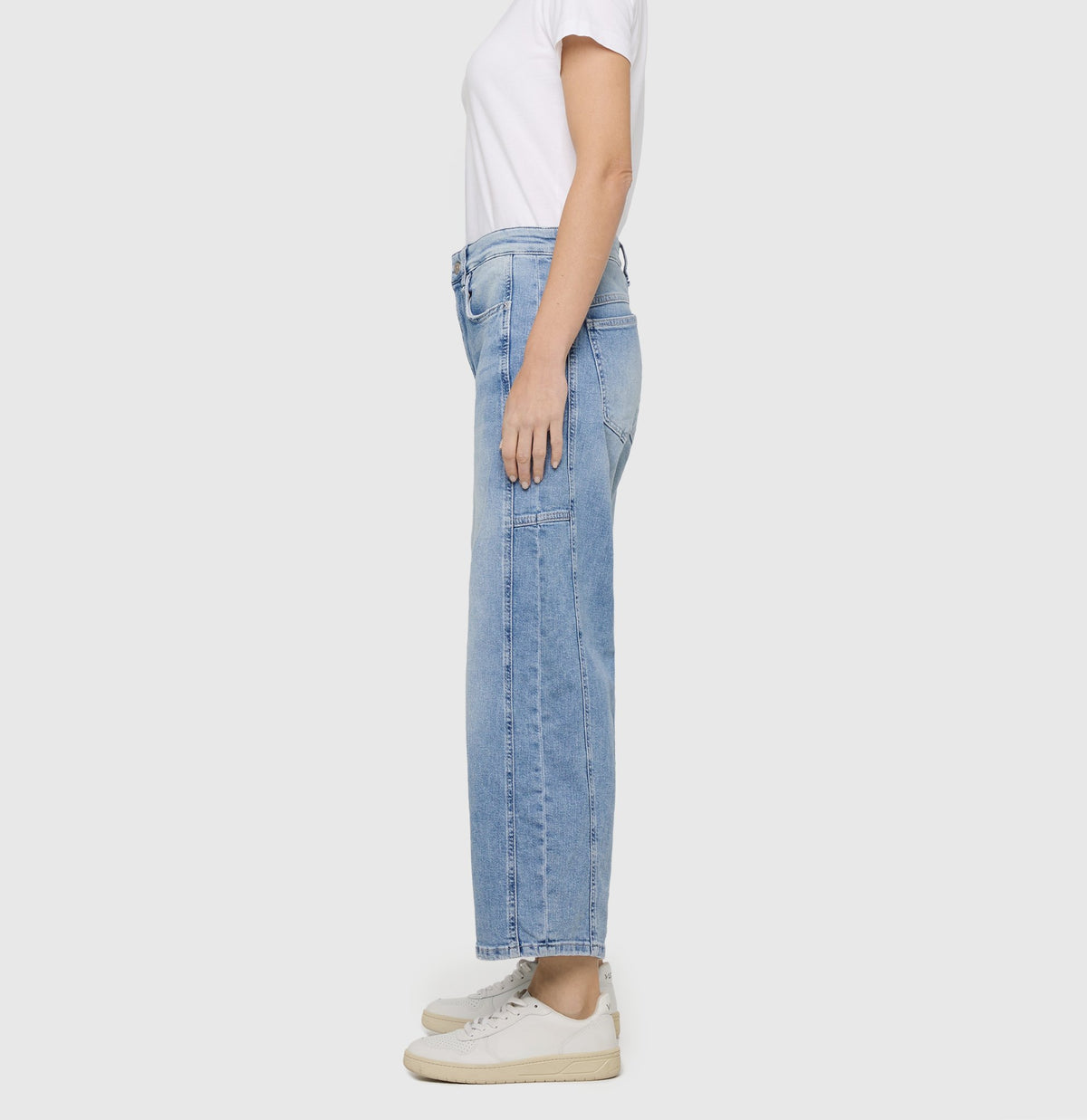 MAC Wide Leg Light Blue Random Washed