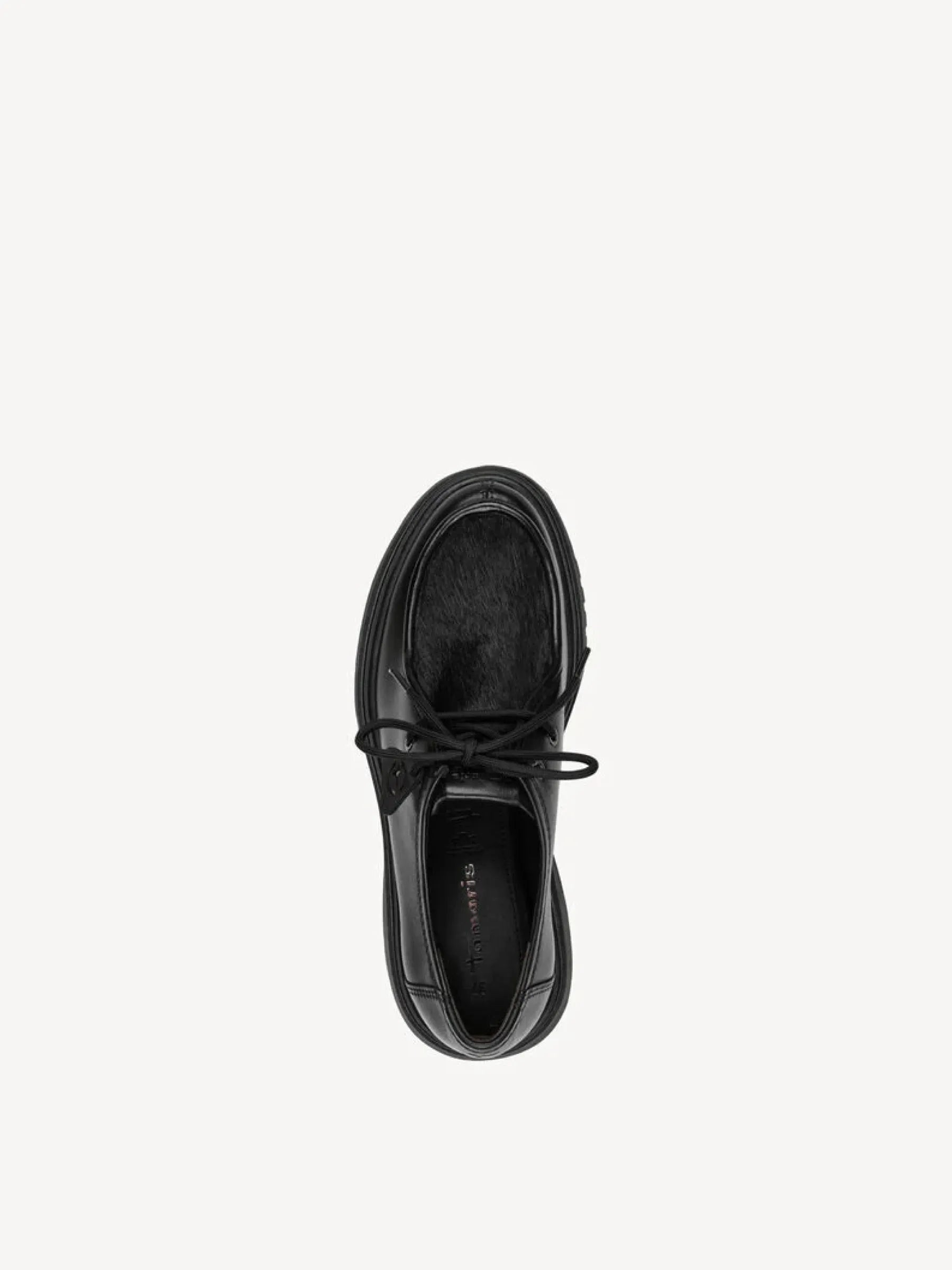 Leder-Halbschuh mit Fellimitat