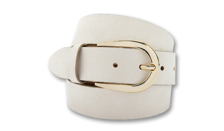 Veloursledergürtel mit goldener Dornschließe