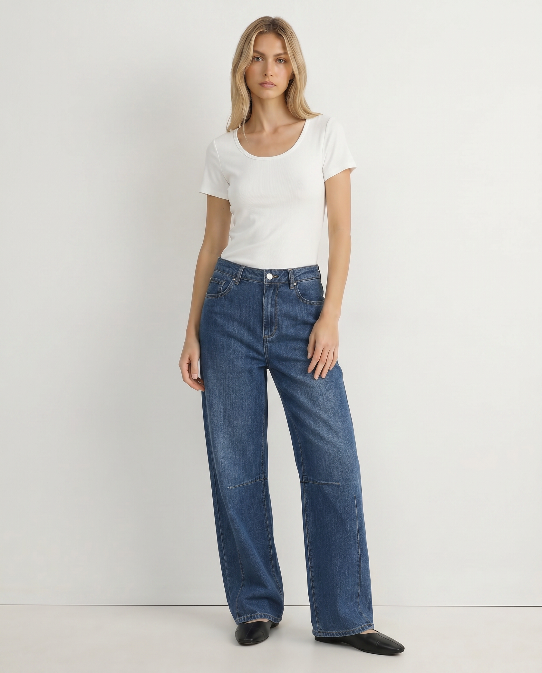 Jeanshose Relaxed Barrel Stretch Denim