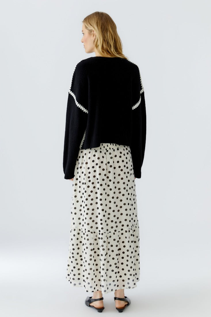 Strickpullover in Häkeloptik