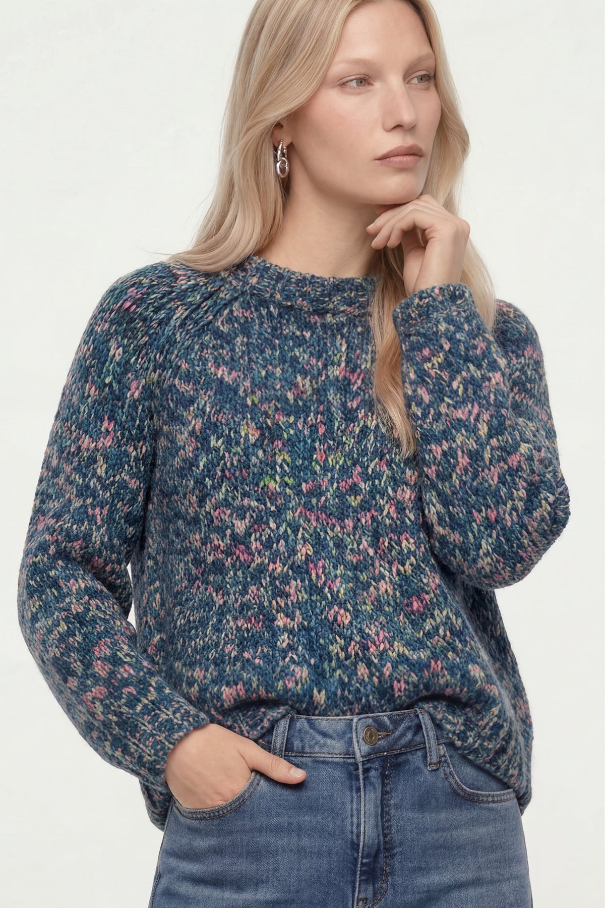 Strickpullover mit Schnurwolle