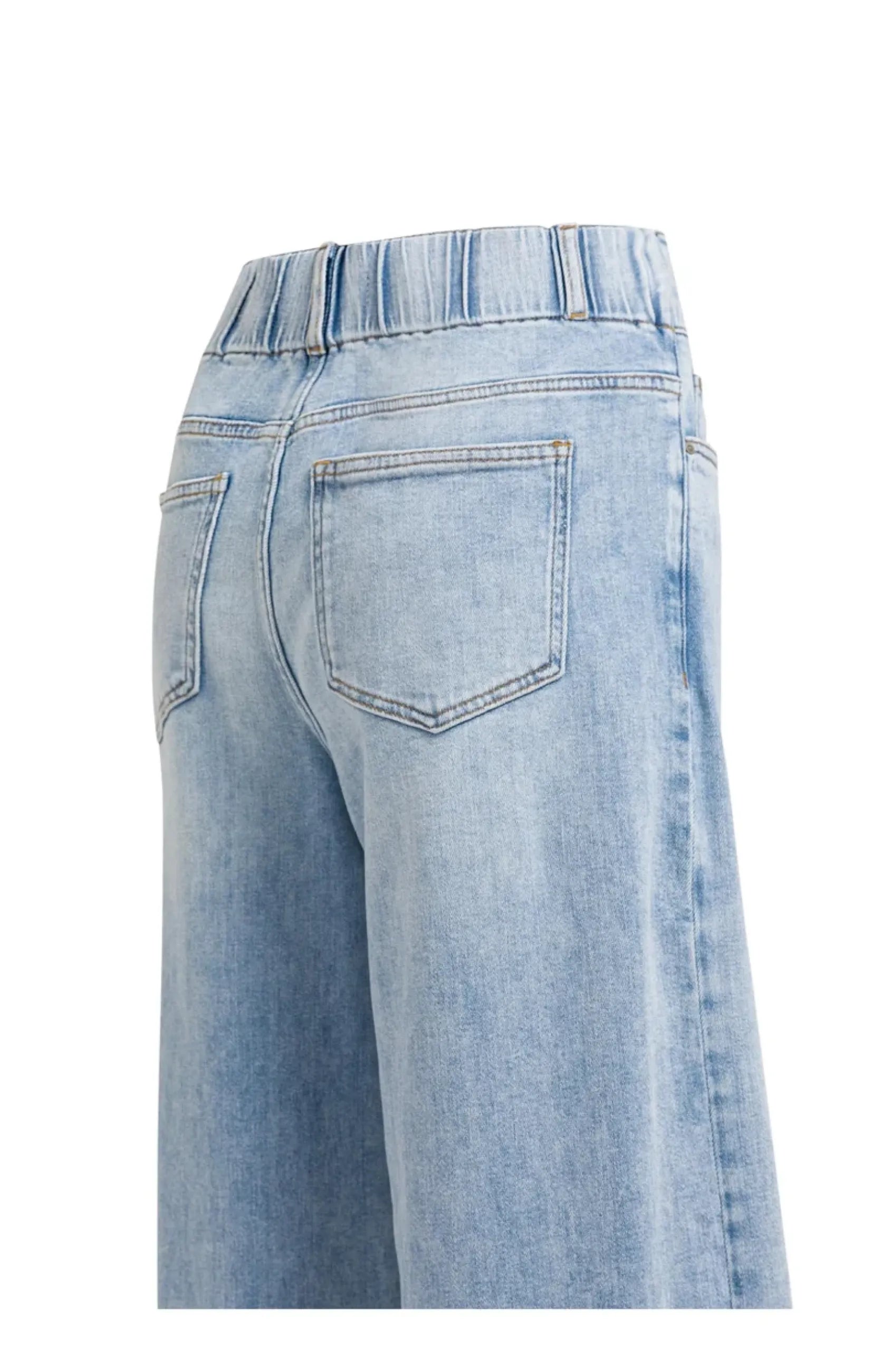 Jeans mit weitem Bein und markantem Bund