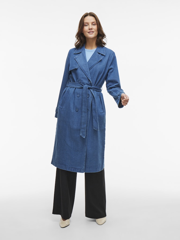 VILA Trenchcoats Medium Blue Denim
