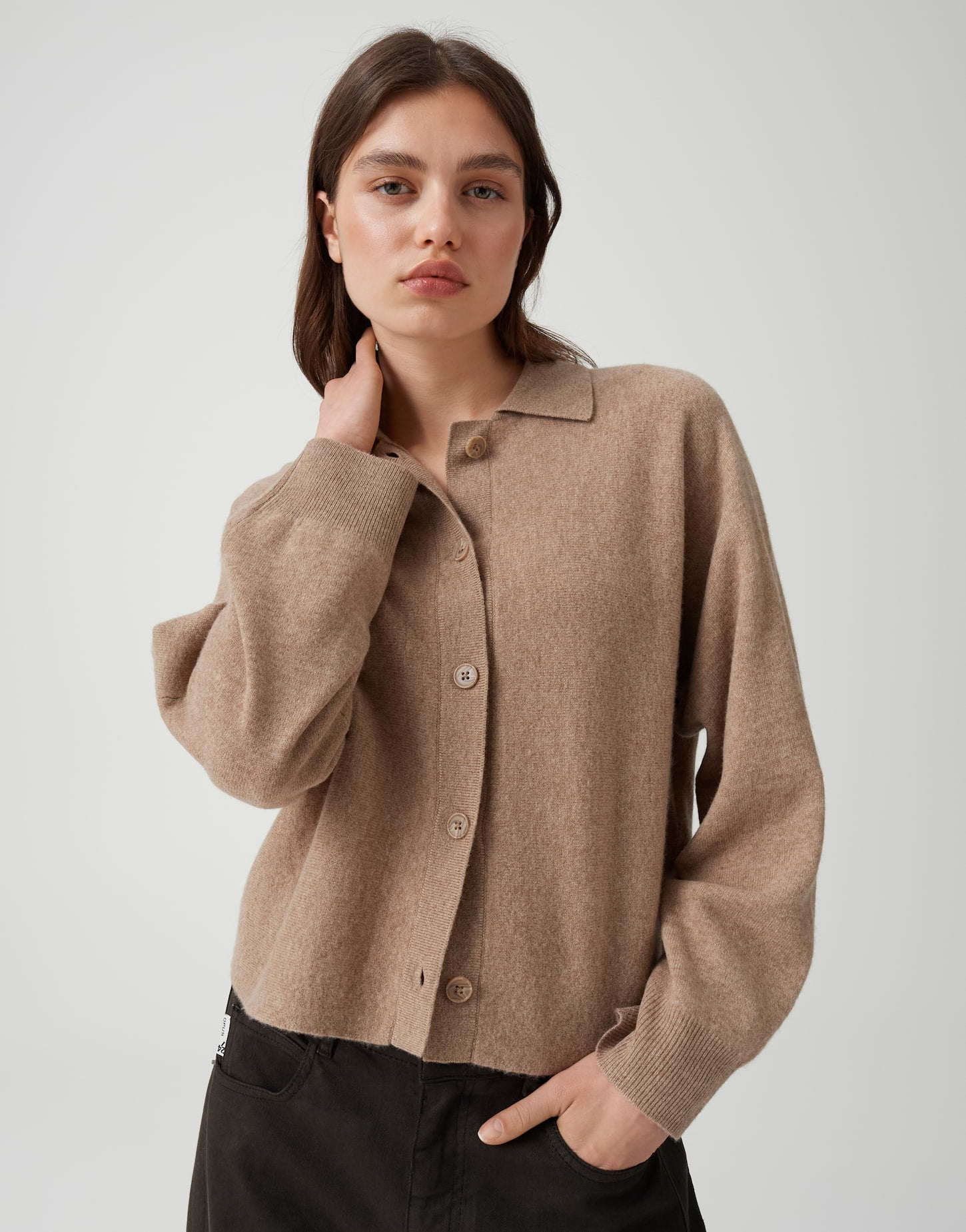 Strickcardigan aus reiner Wolle