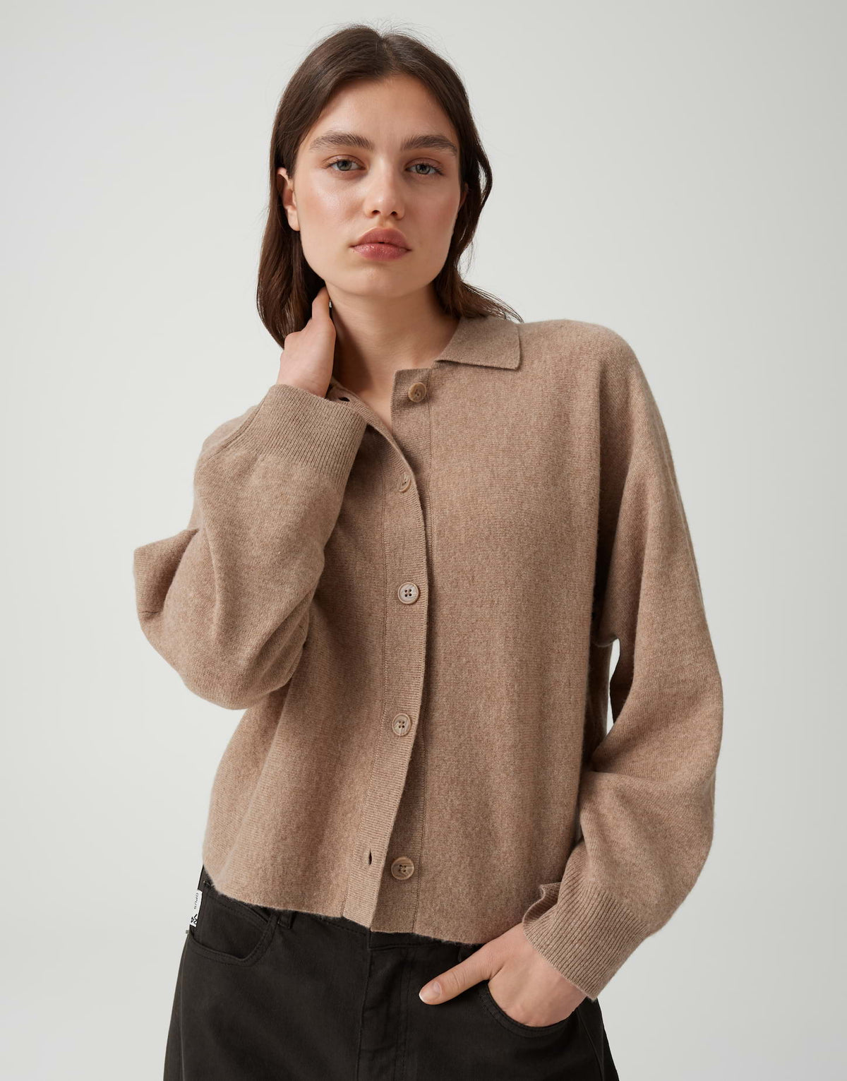 Strickcardigan aus reiner Wolle