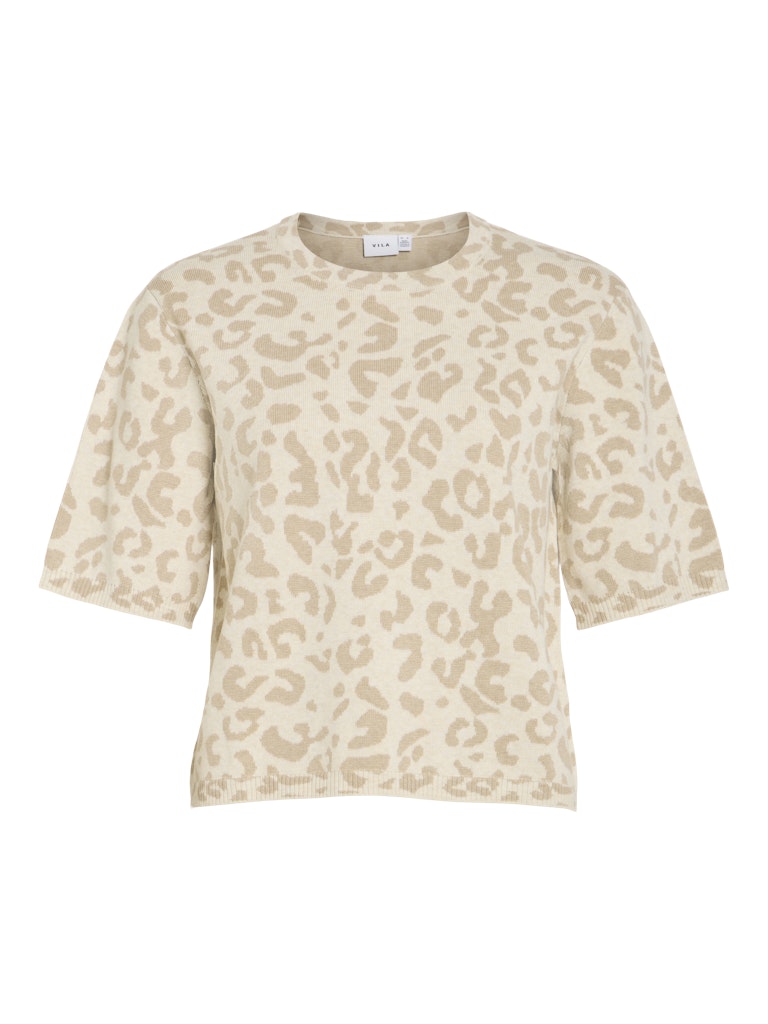 VILA T-Shirts Super Light Natural Melan/White Lac