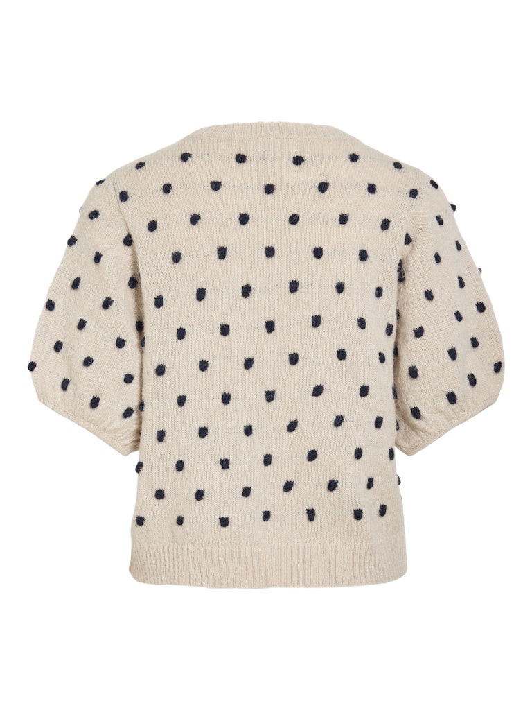 VILA Strickpullover Birch/Valiant Poppy