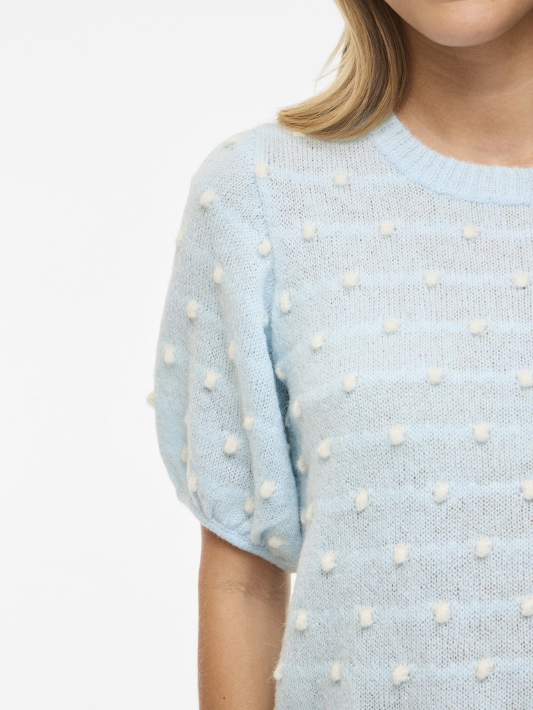 VILA Strickpullover Nantucket Breeze/White Dots