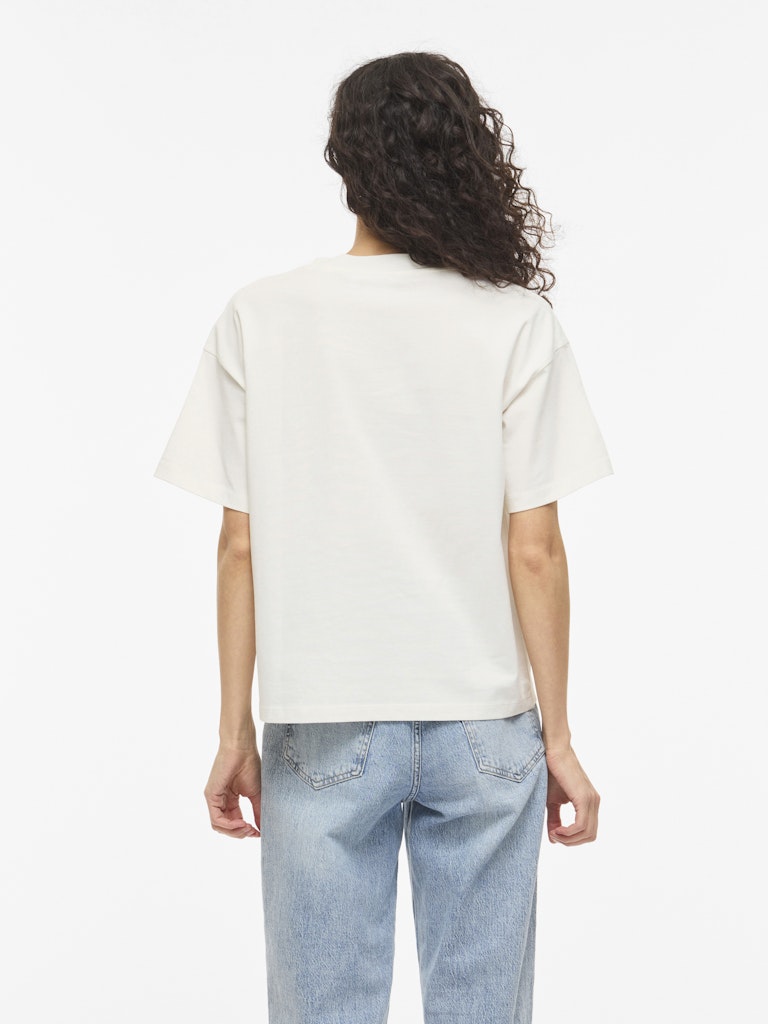 VILA T-Shirts Snow White/Center Flower