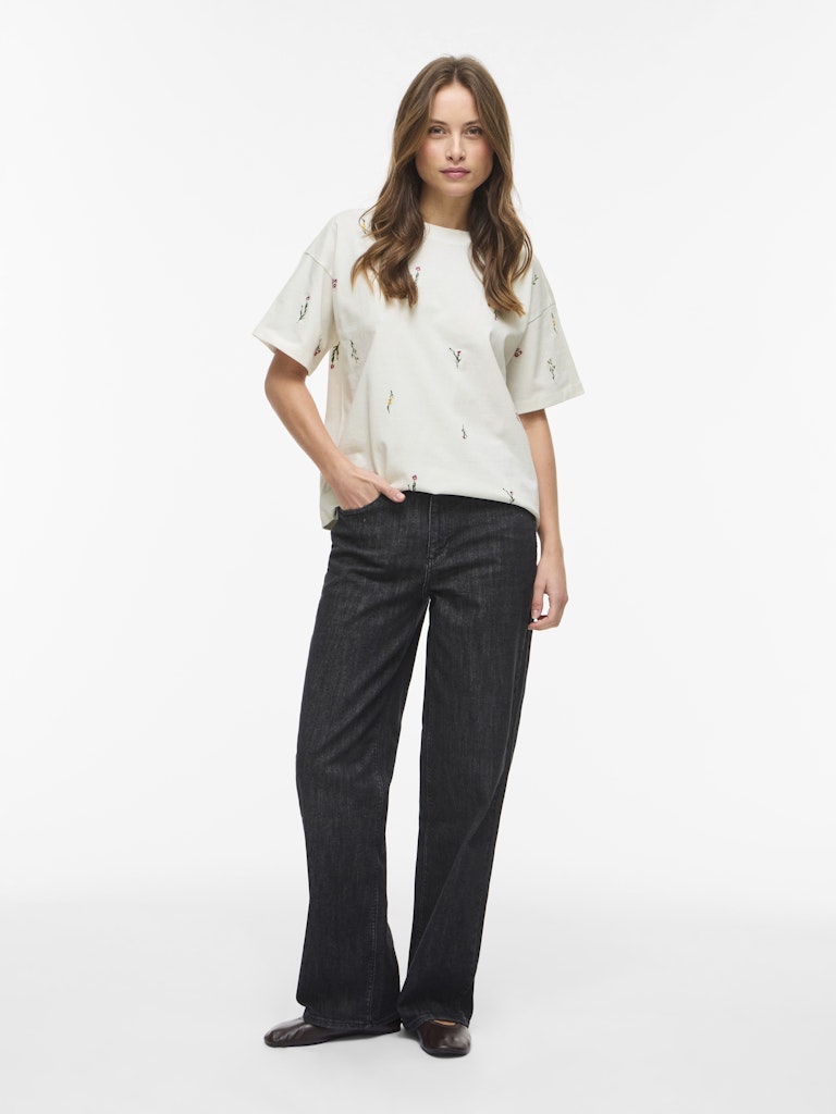 VILA T-Shirts Snow White/Floral