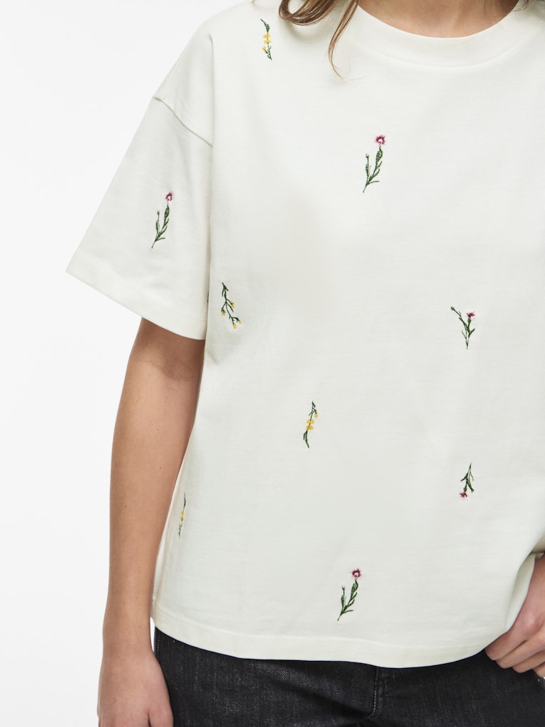 VILA T-Shirts Snow White/Floral