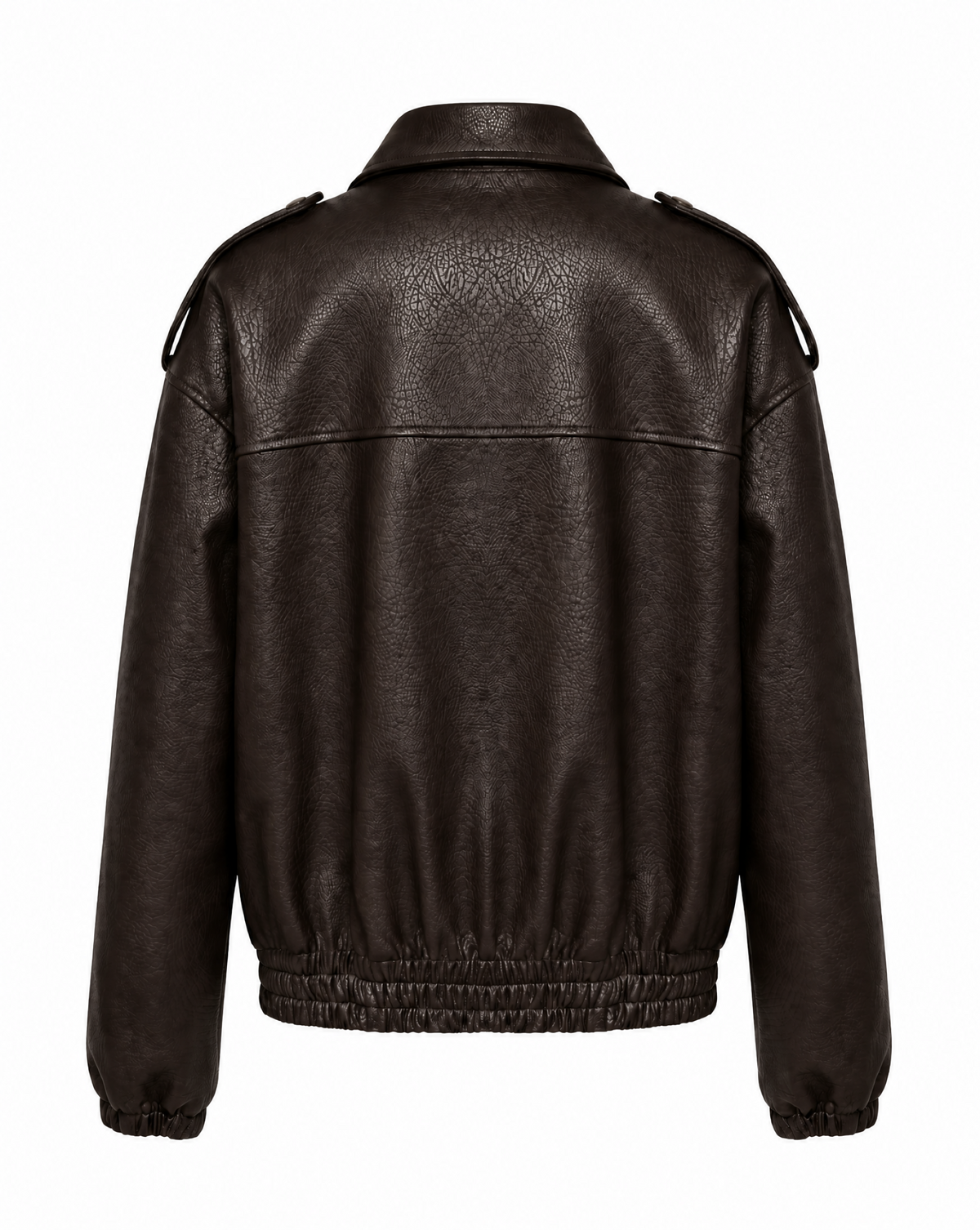 Kunstlederjacke mit Reverskragen