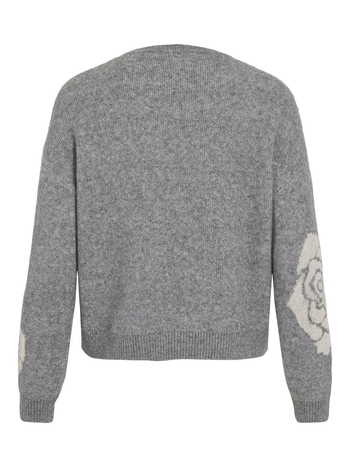 VILA Strickpullover Medium Grey Melange/Birch