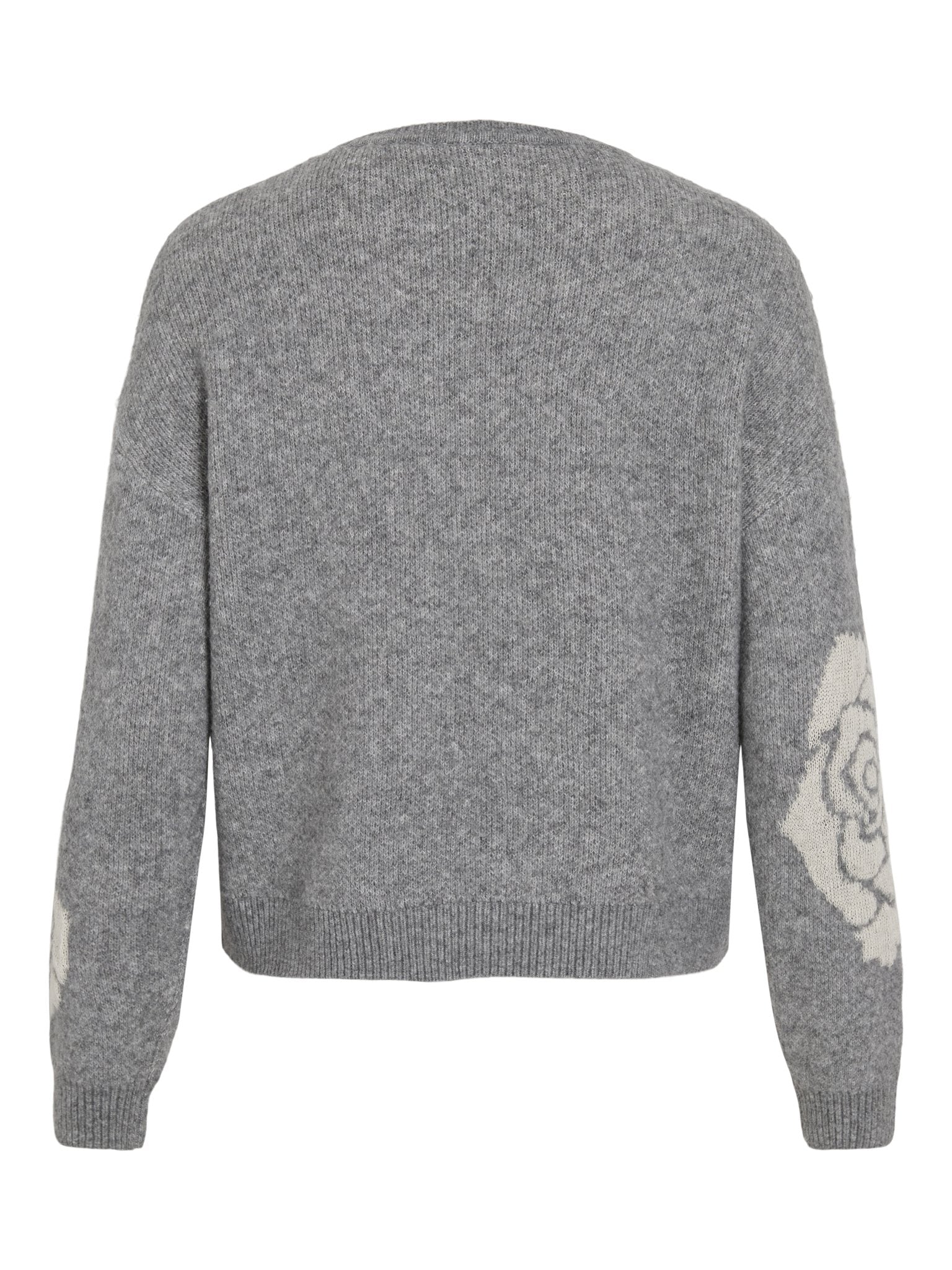 VILA Strickpullover Medium Grey Melange/Birch