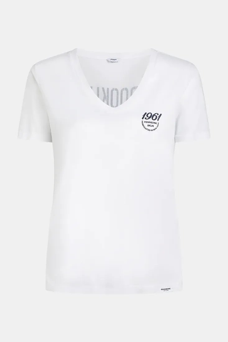 Penn & Ink T-Shirts White/Navy