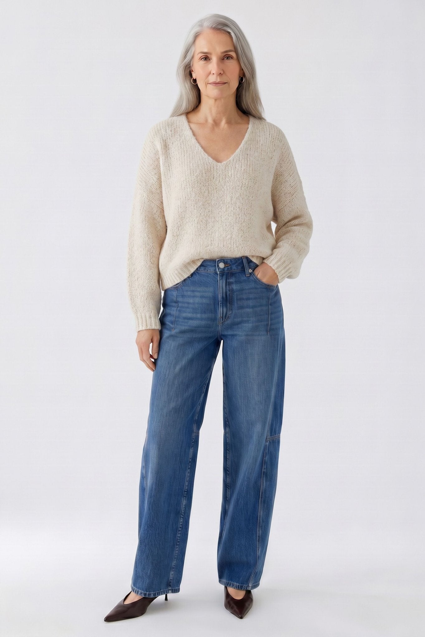 Strickpullover mit V-Ausschnitt