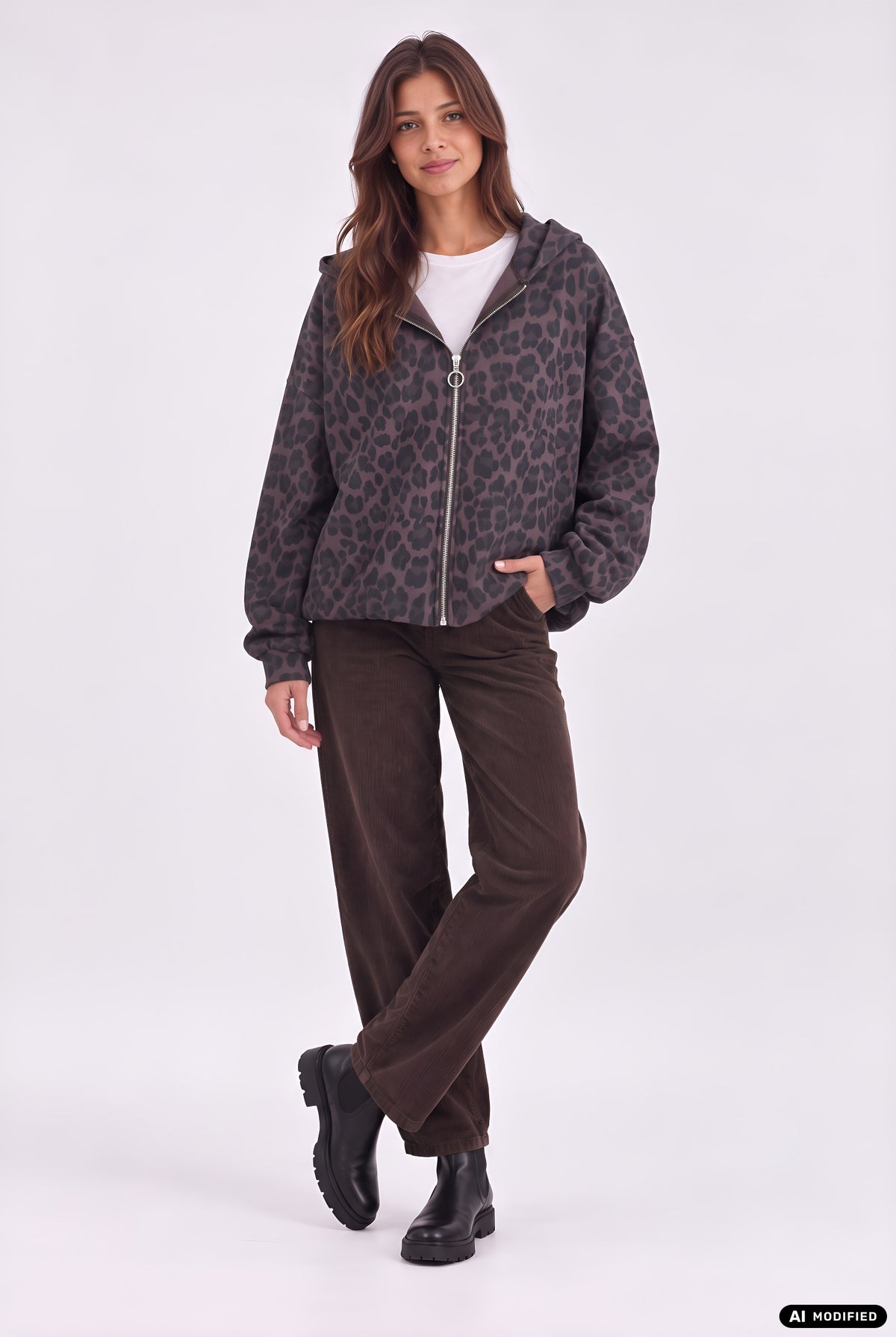 Blouson mit Leo-Print
