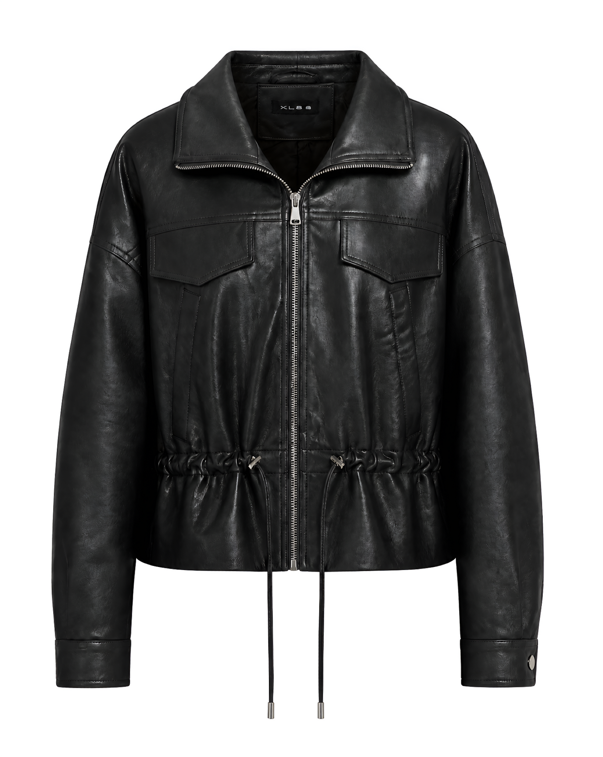 Kunstlederjacke mit Bindeschlaufen