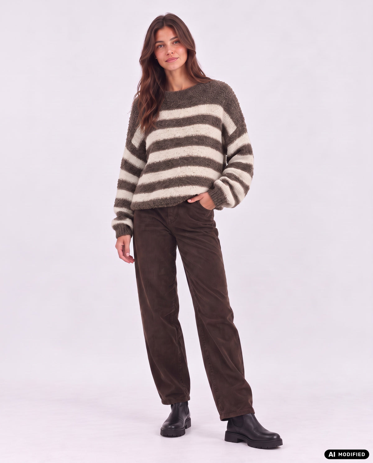 Strickpullover mit Streifen