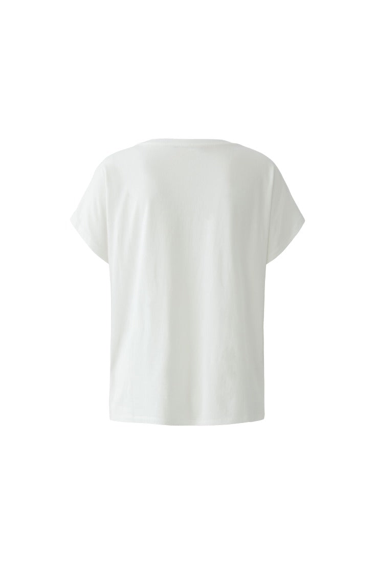 T-Shirt mit Netzpatch Pailletten
