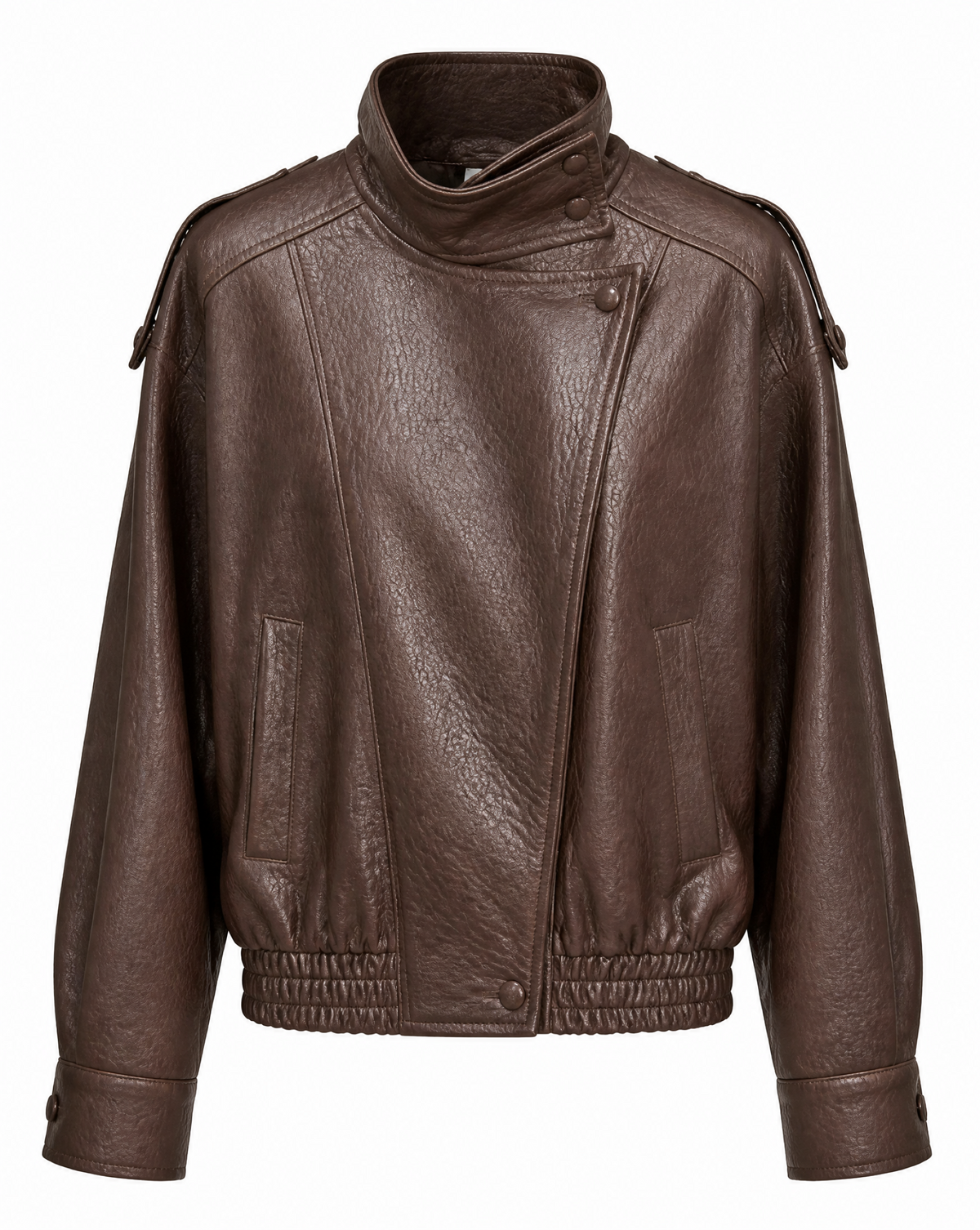 Kunstlederjacke mit Reverskragen