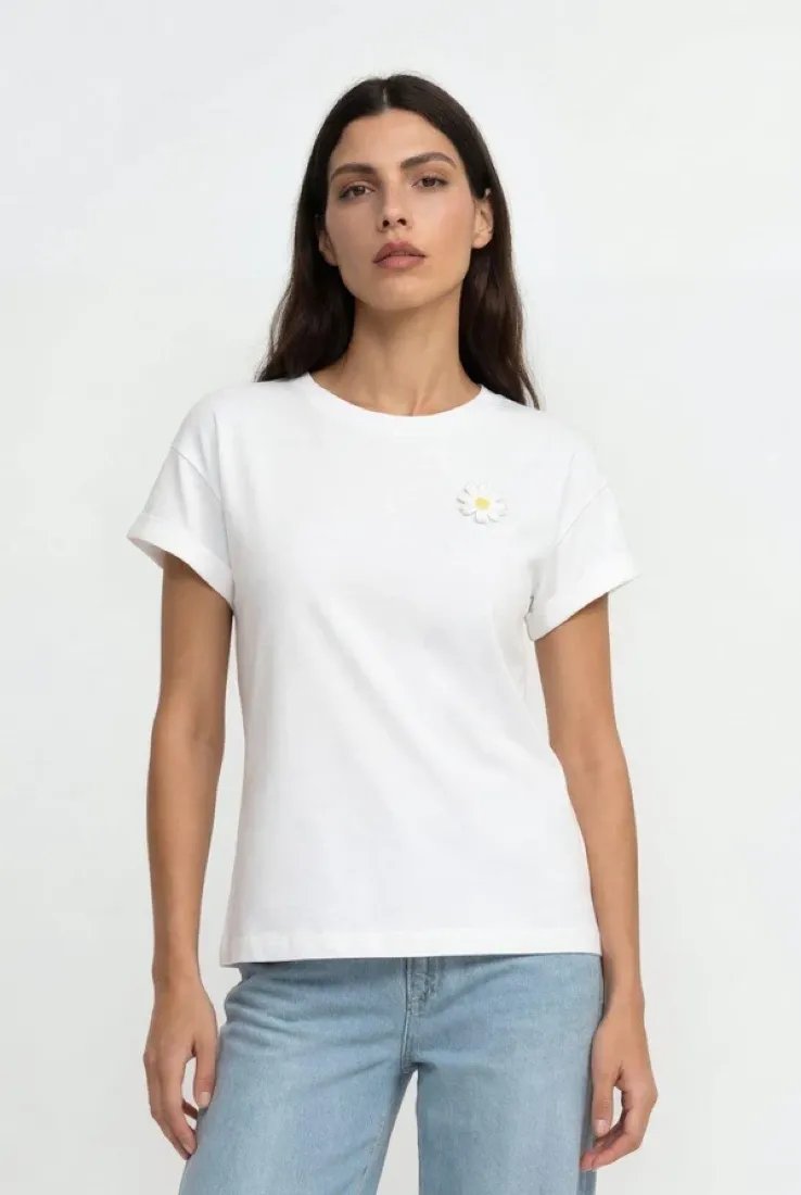 T‑Shirt mit Stickerei