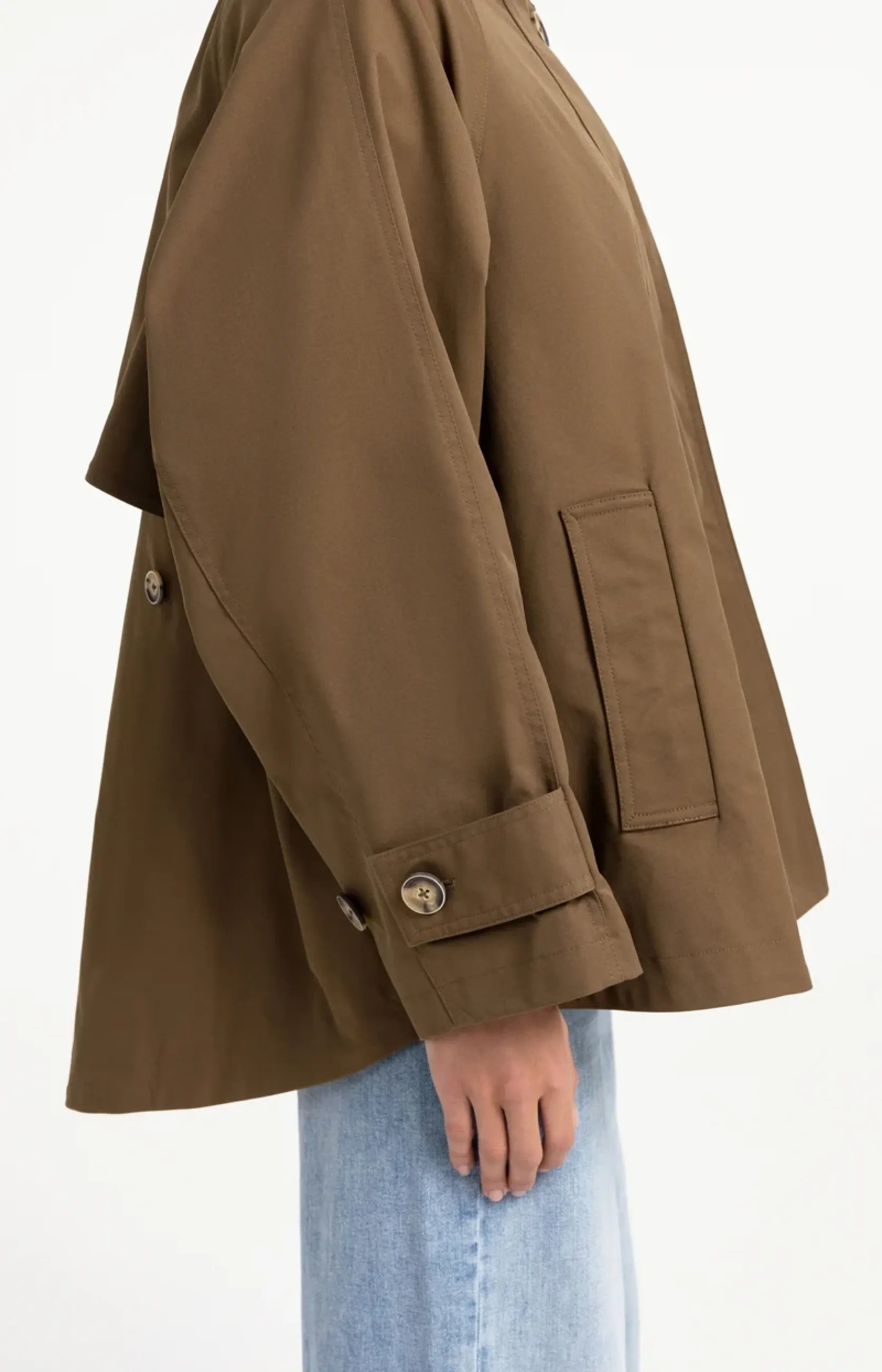 A-Linien-Trenchjacke mit Stehkragen
