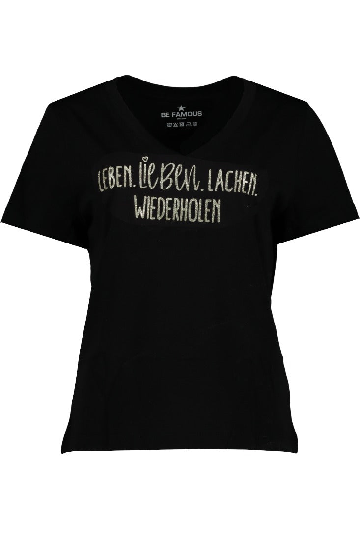 be famous T-Shirts Black - K Gold Glitter