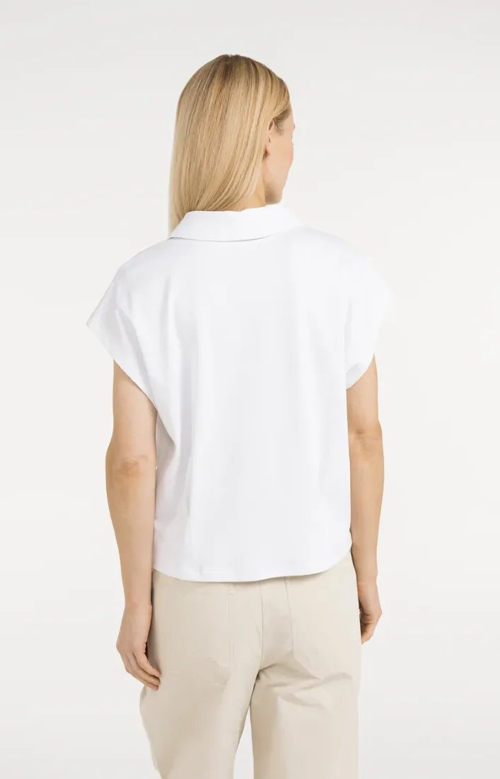 Ärmellose Jersey-Bluse mit taillierenden Nähten