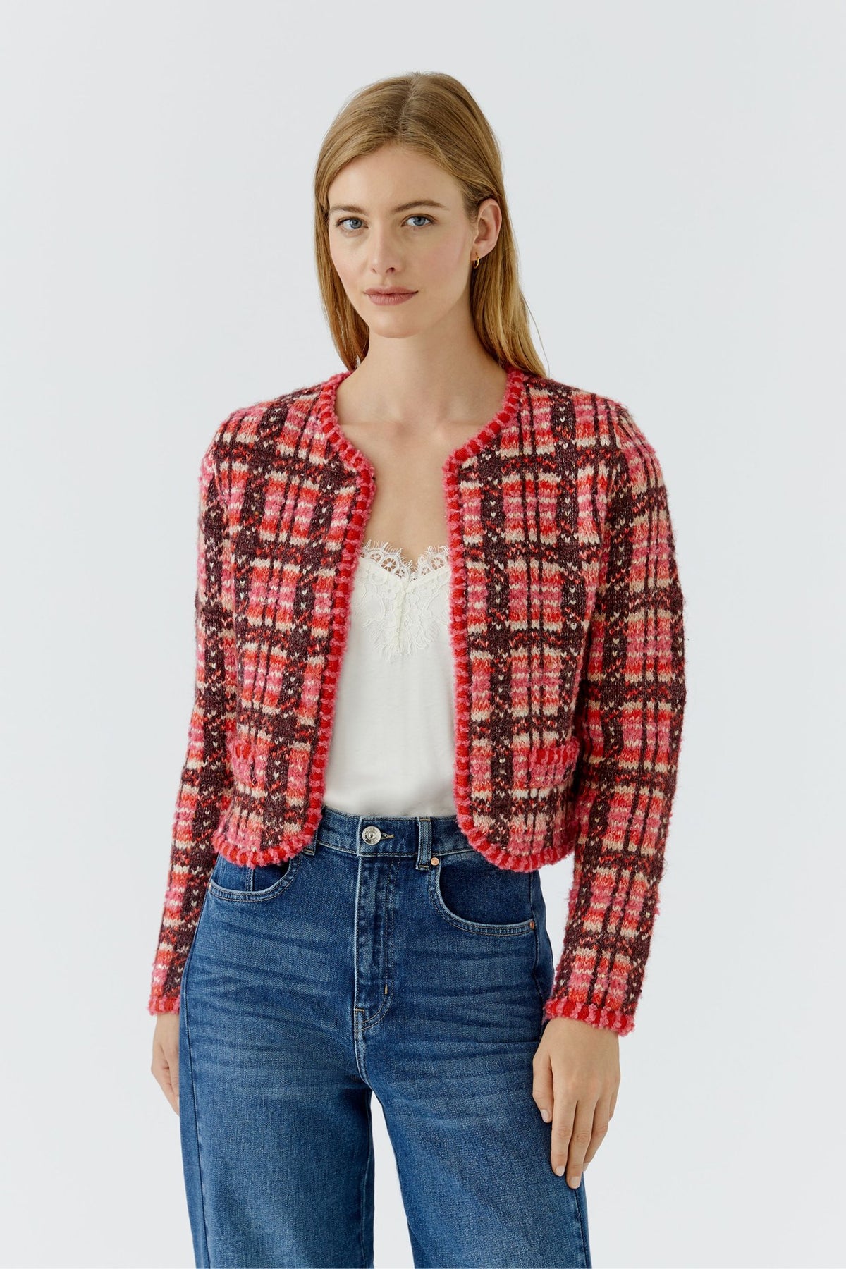 Strickjacke mit Glanzgarn
