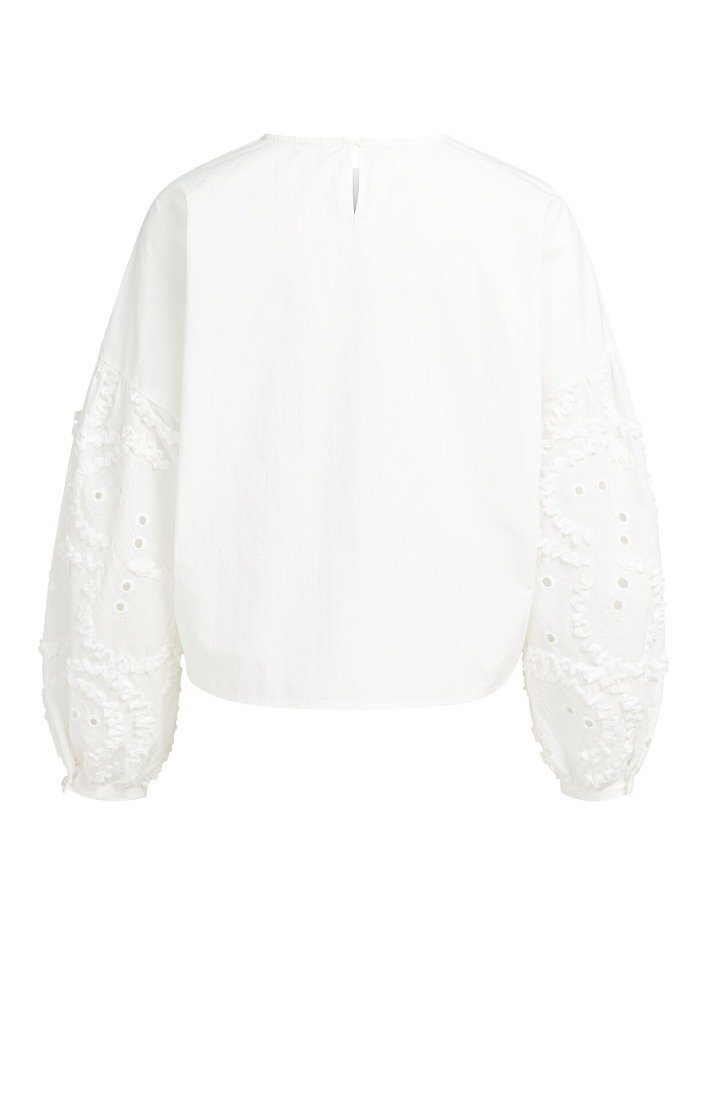 Bluse mit bestickten Ärmeln