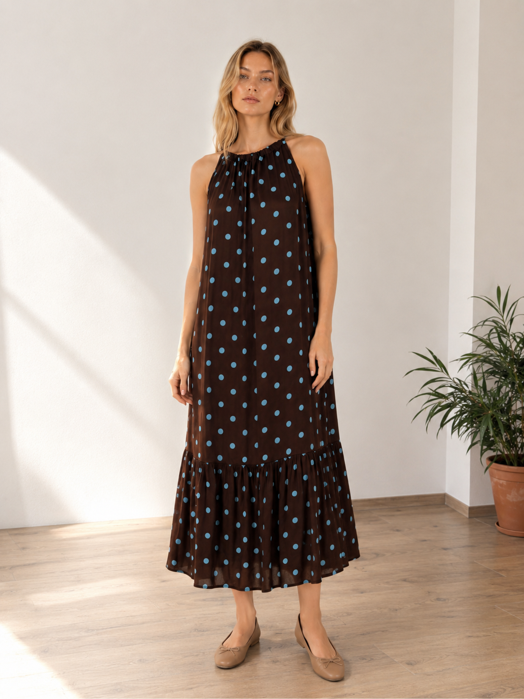 Maxikleid mit Punkten
