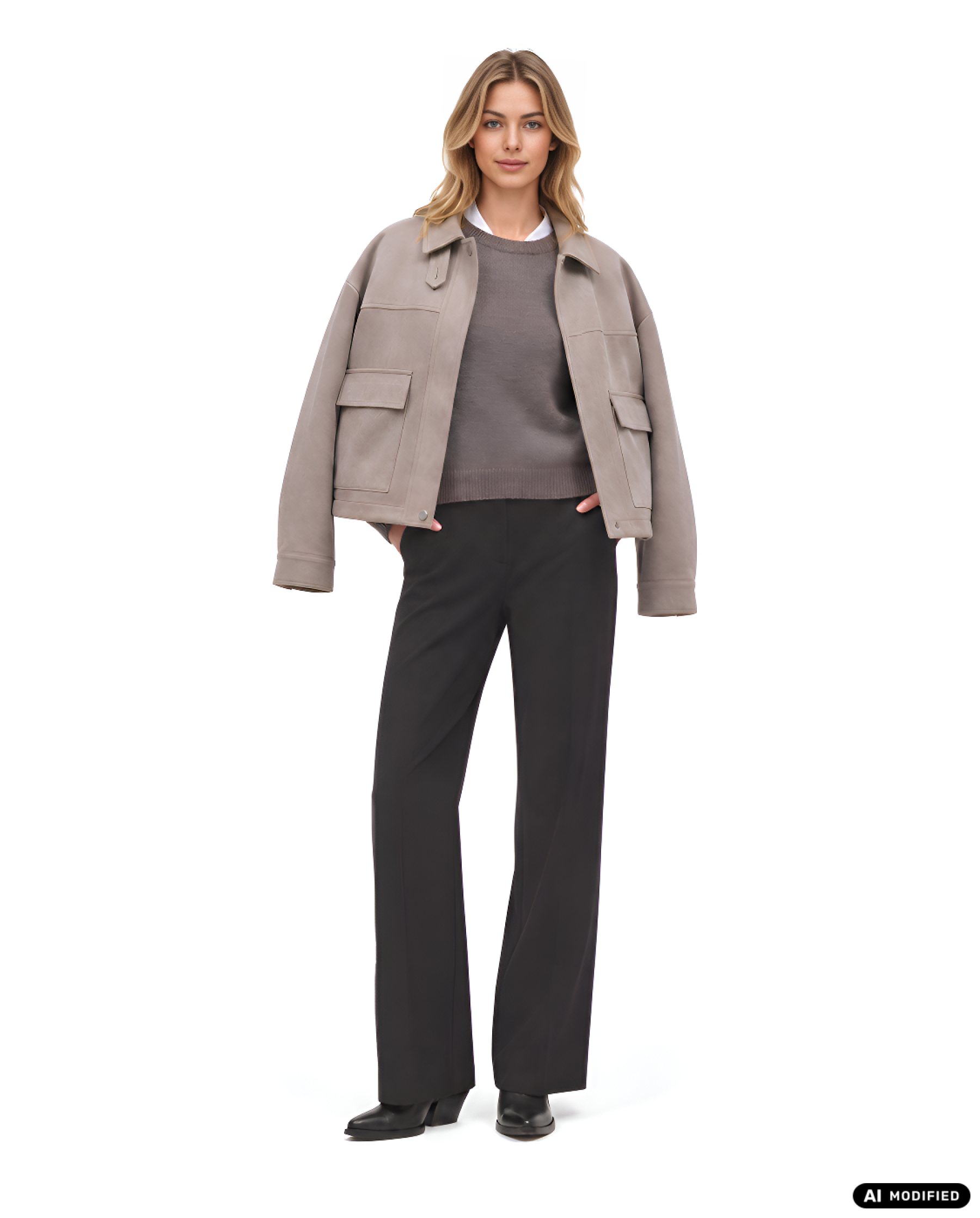 Jacke in Veloursleder-Optik