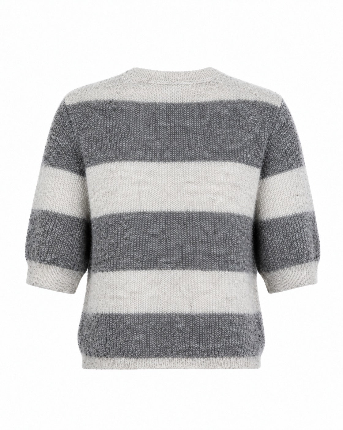 Kurzarm-Strickjacke mit Streifen
