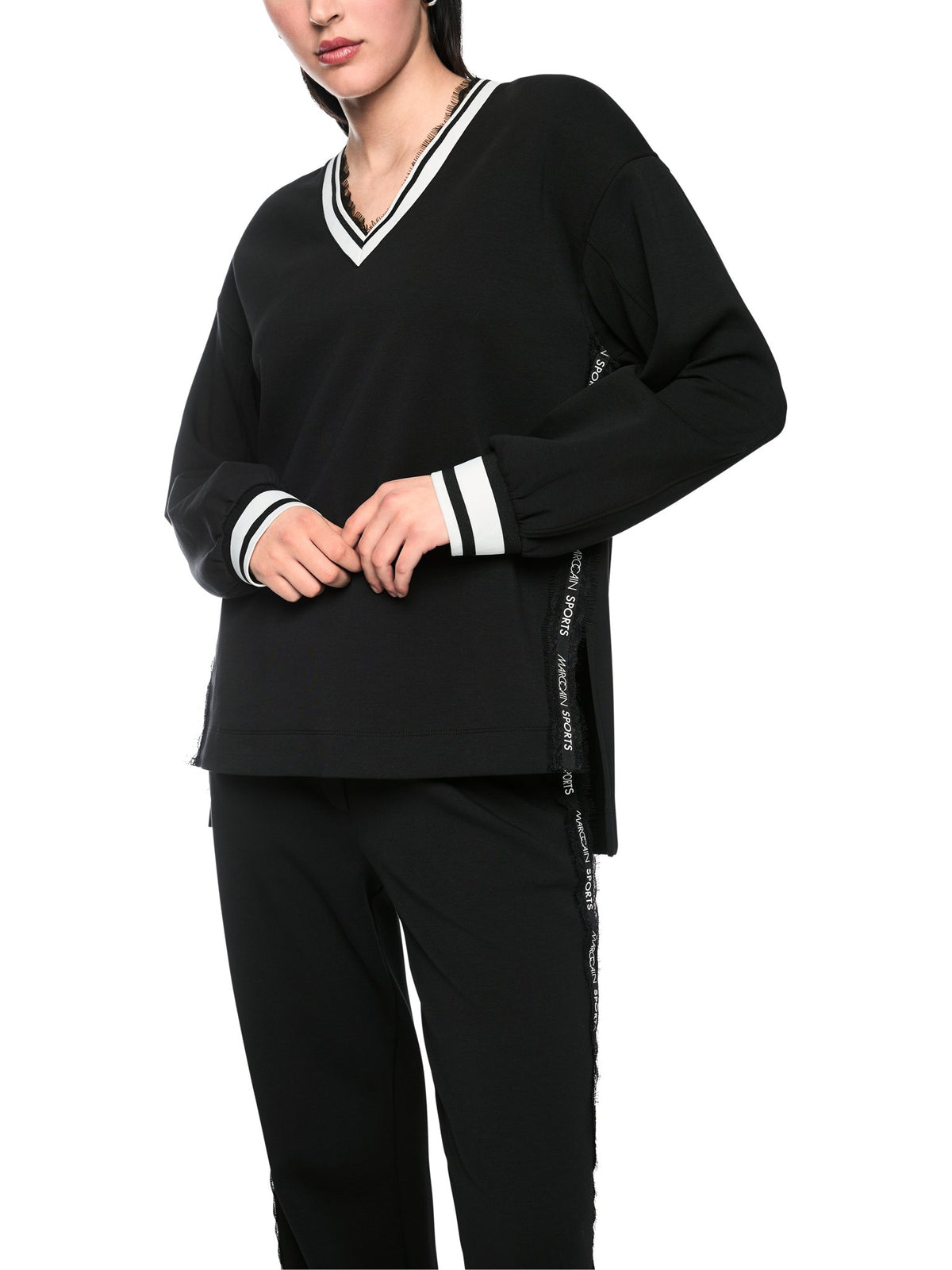 Sweatshirt mit Spitzendetails